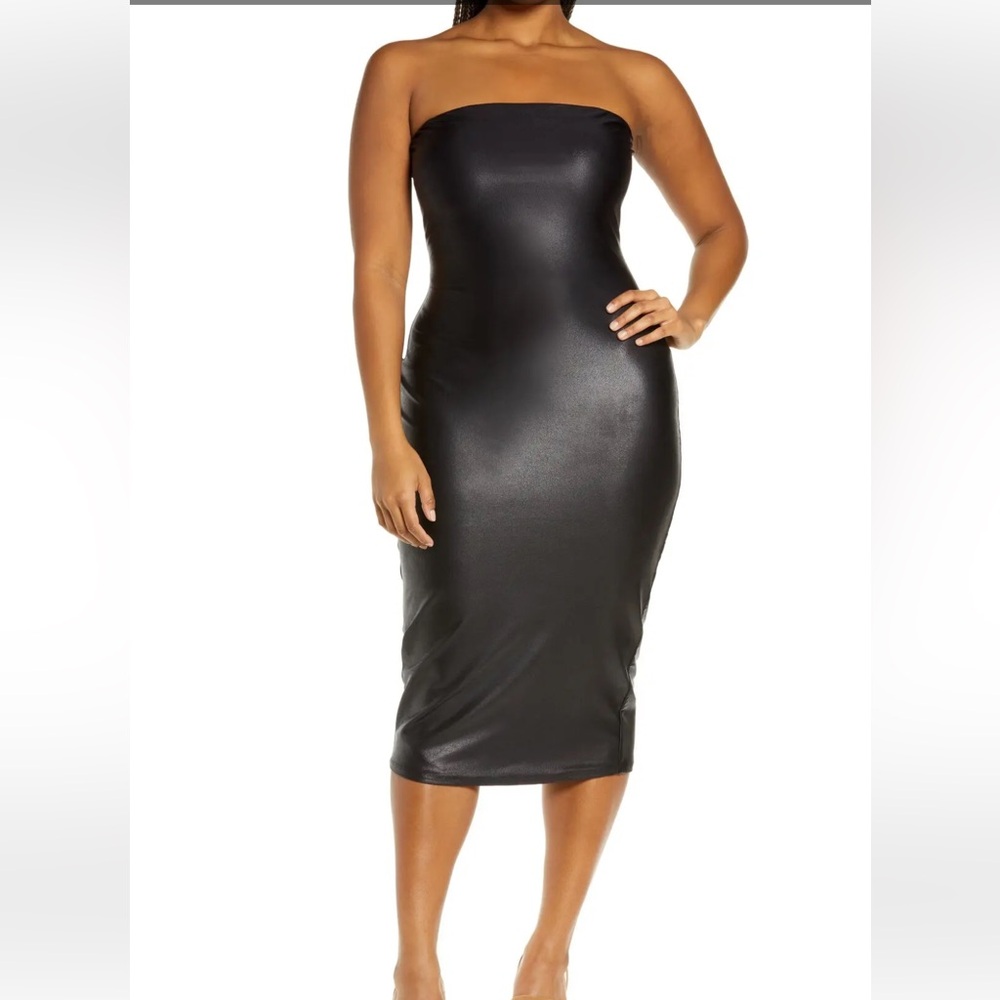 Sleek Black Midi Dress